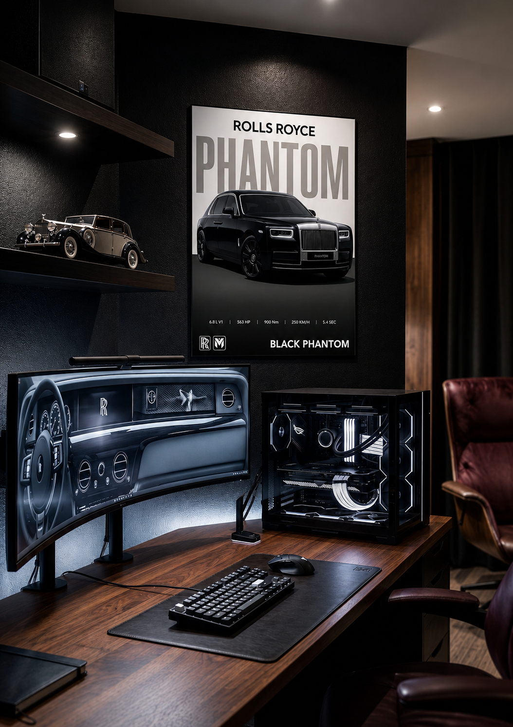 Rolls-Royce Phantom – Black Phantom ( Wall Poster )