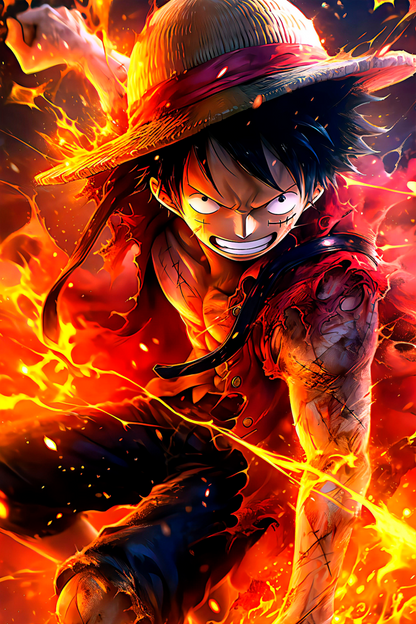 Monkey D. Luffy — Burning Will of the King ( Wall Poster )