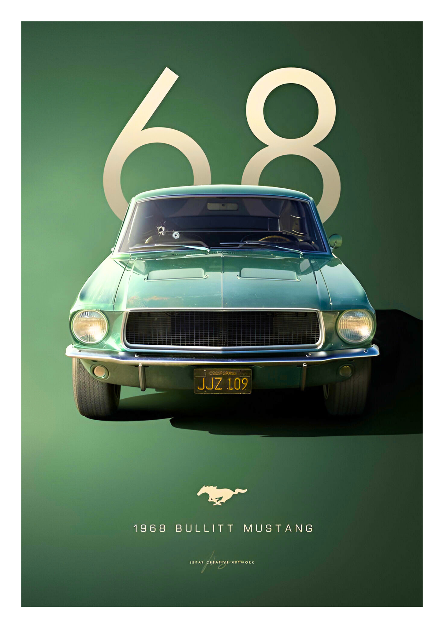 1968 Bullitt Mustang ( Wall Poster )