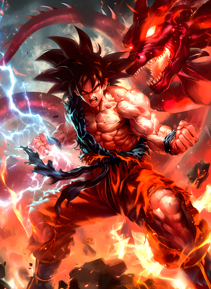 Goku — Ultra Instinct vs. Red Dragon ( Wall Poster )
