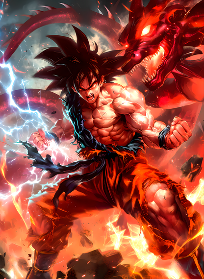 Goku — Ultra Instinct vs. Red Dragon ( Wall Poster )