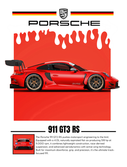 Porsche 911 GT3 RS ( Wall Poster )