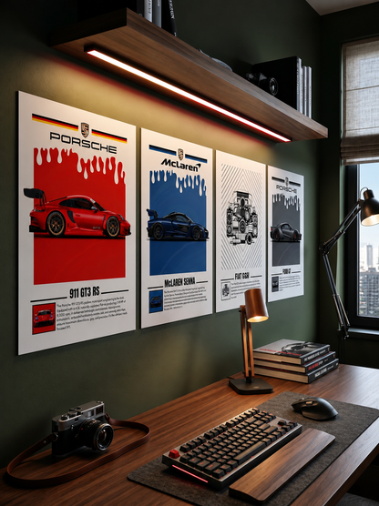 "The Supercar Gods" - Cars Pack ( Pack of 6 Wall Posters )