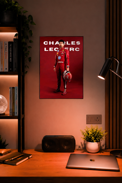 Charles Leclerc — Ferrari Studio Portrait Poster