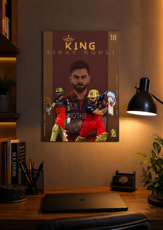 King Kohli — One Man. Pure Carnage (RCB EDITION) Poster