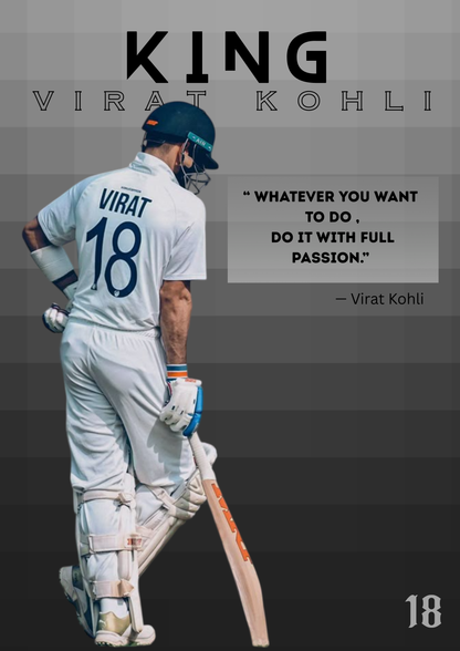 Do It With Full Passion - Virat Mativational Poster