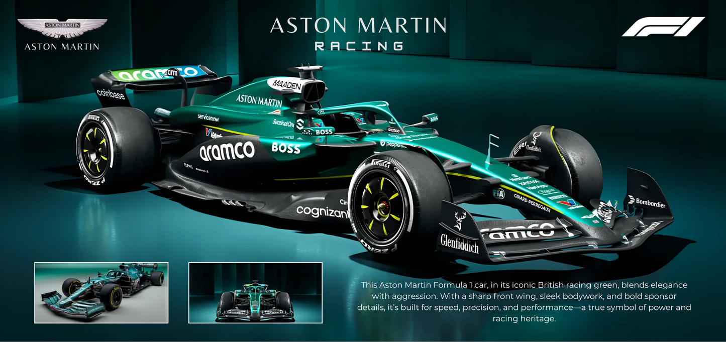 F1 Aston Martin Racing — British Racing Green 3-Piece Wall Poster Set