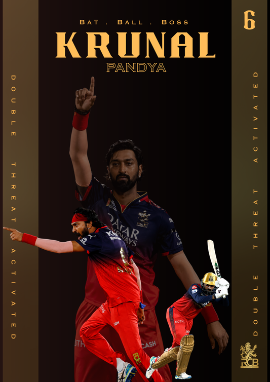 KP — Krunal Pandya "Bat. Ball. Boss" (RCB EDITION) Poster