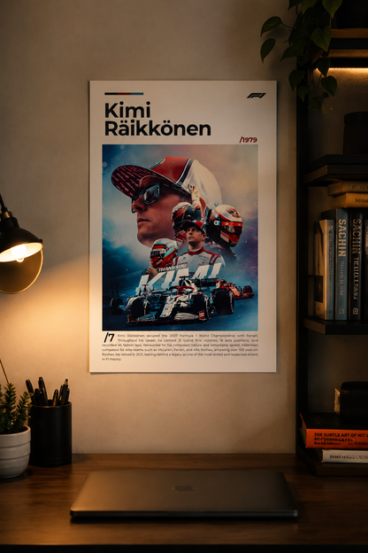 Kimi Räikkönen — F1 Career Tribute Poster