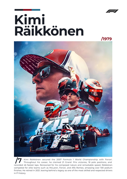 Kimi Räikkönen — F1 Career Tribute Poster