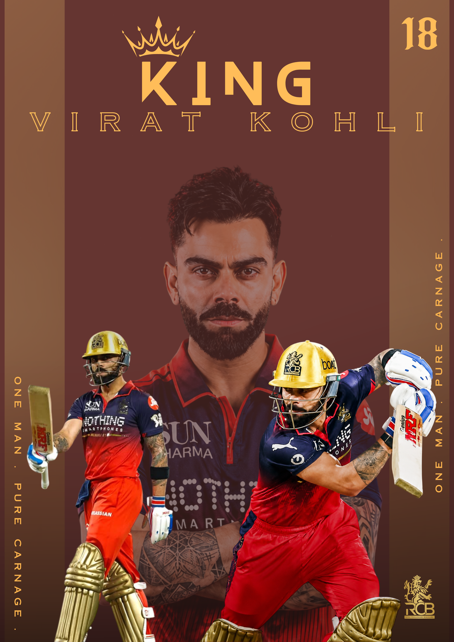 King Kohli — One Man. Pure Carnage (RCB EDITION) Poster