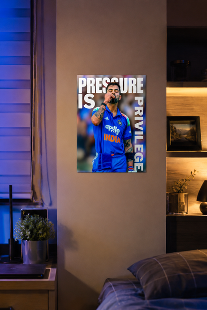 Kohli – "Pressure Is Privilege" ( Wall Poster )