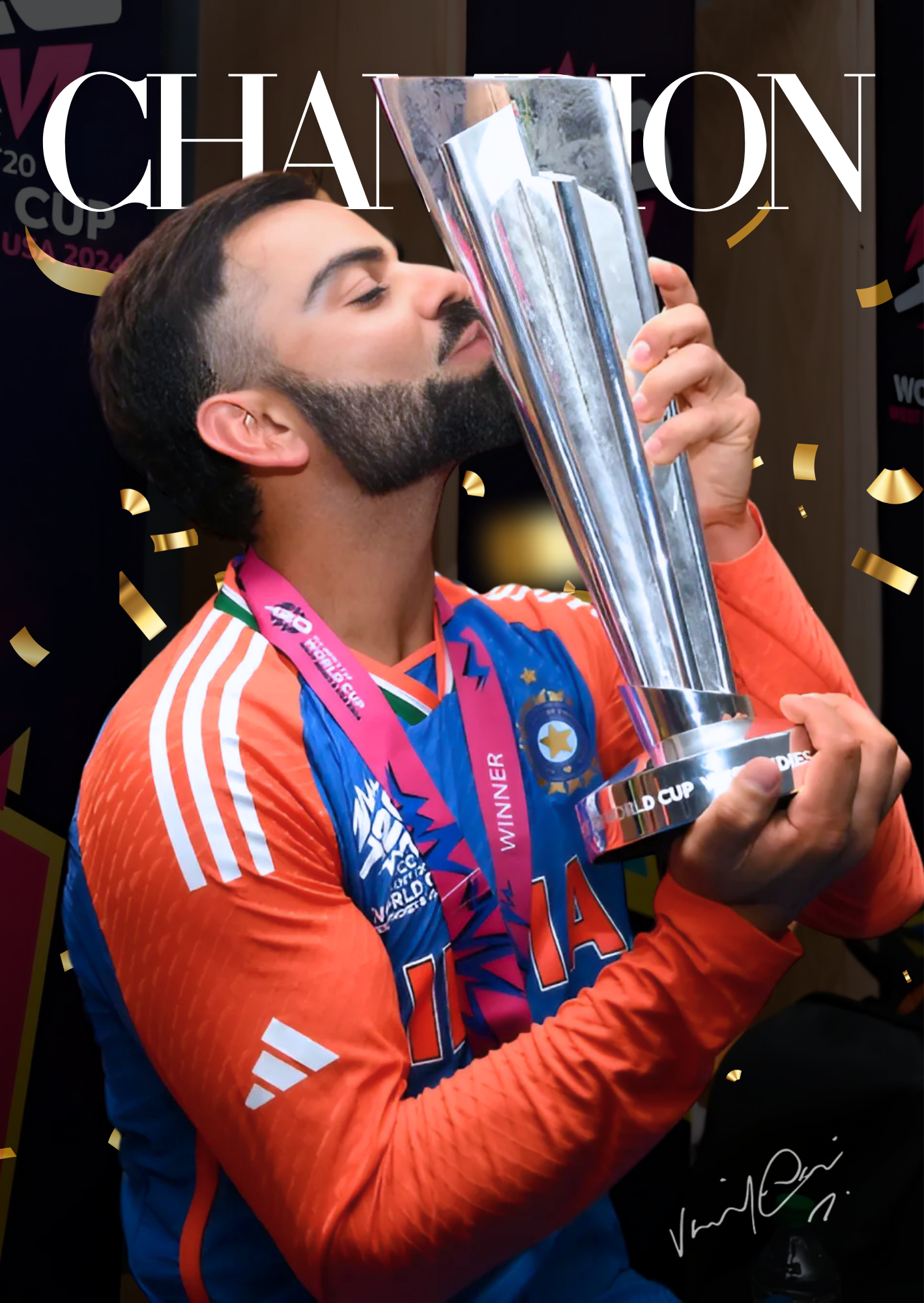 Kohli - ICC T20 World Cup 2024 ( Wall Poster )