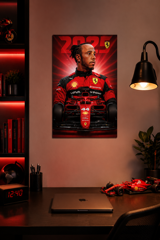 Lewis Hamilton — Ferrari 2025 Reveal Poster