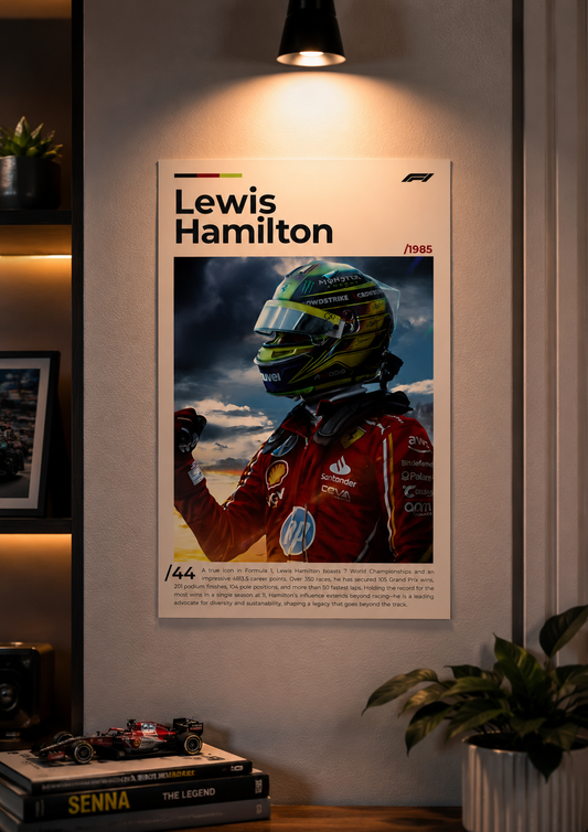 Lewis Hamilton — Ferrari Race Suit Portrait Poster