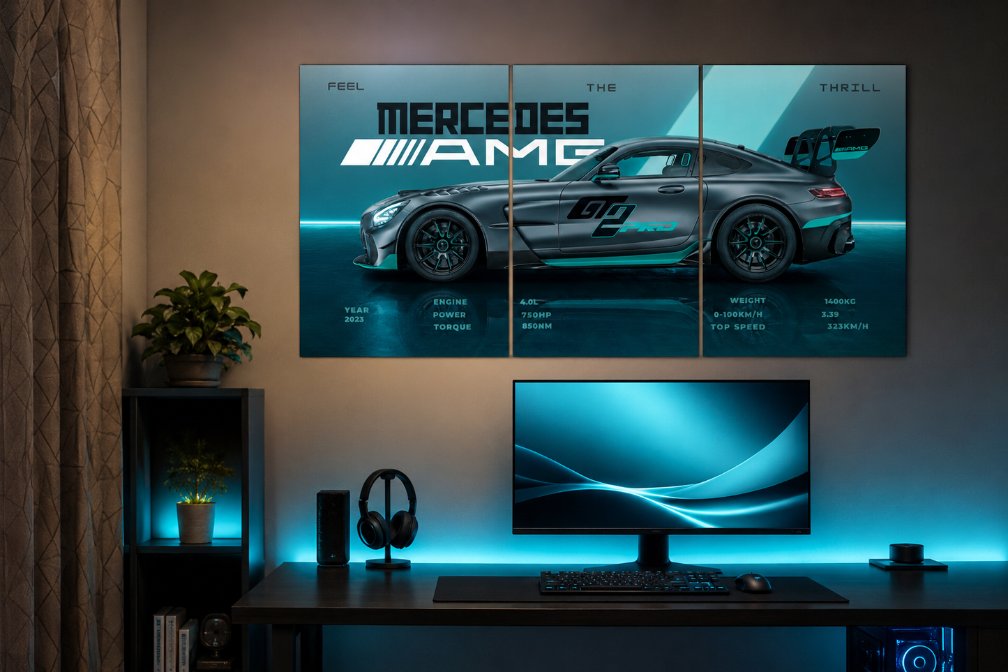 Mercedes-AMG GT2 Pro — Feel the Thrill 3-Piece Wall Poster Set
