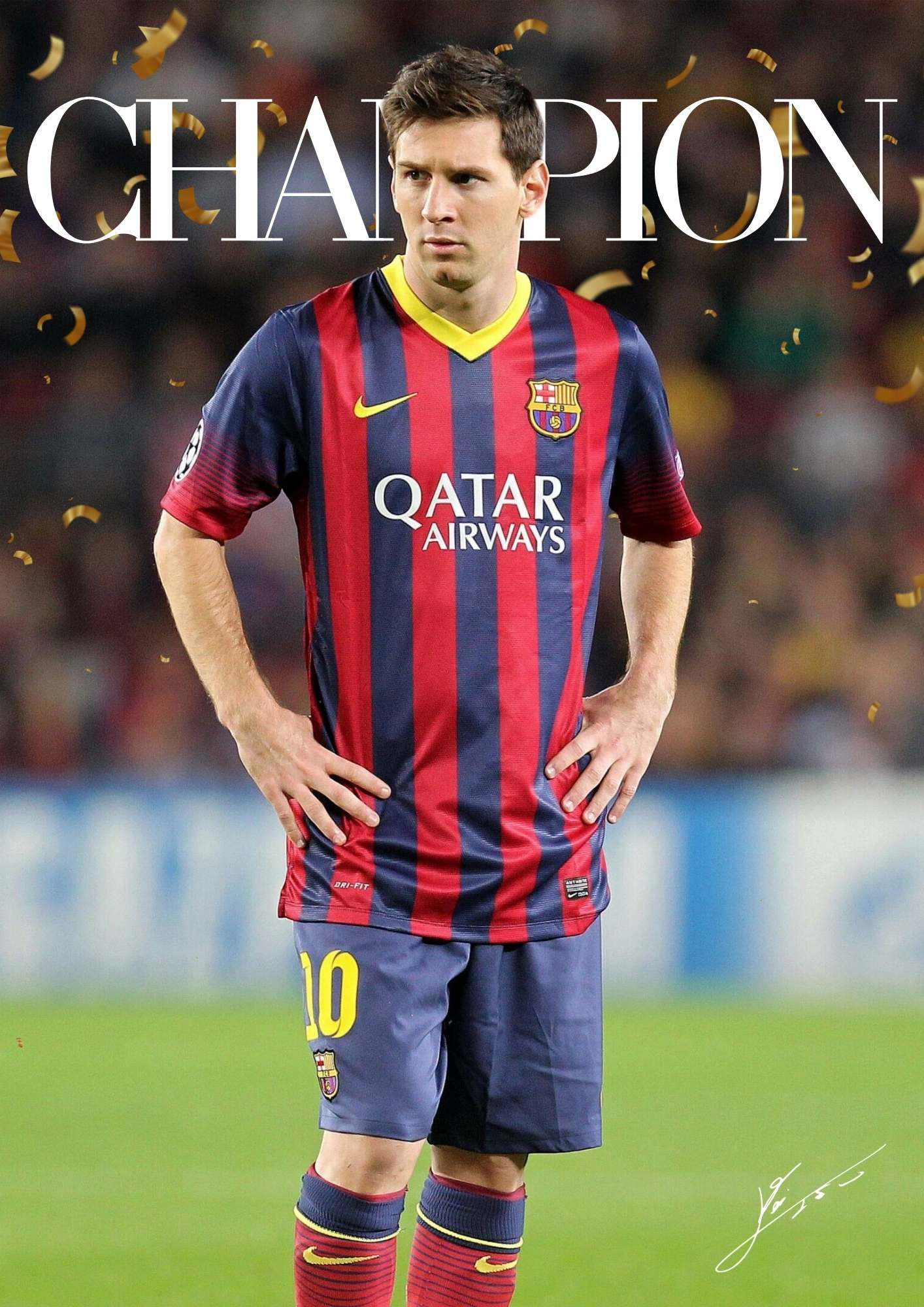 Messi x FC Barcelona (Champion) Poster