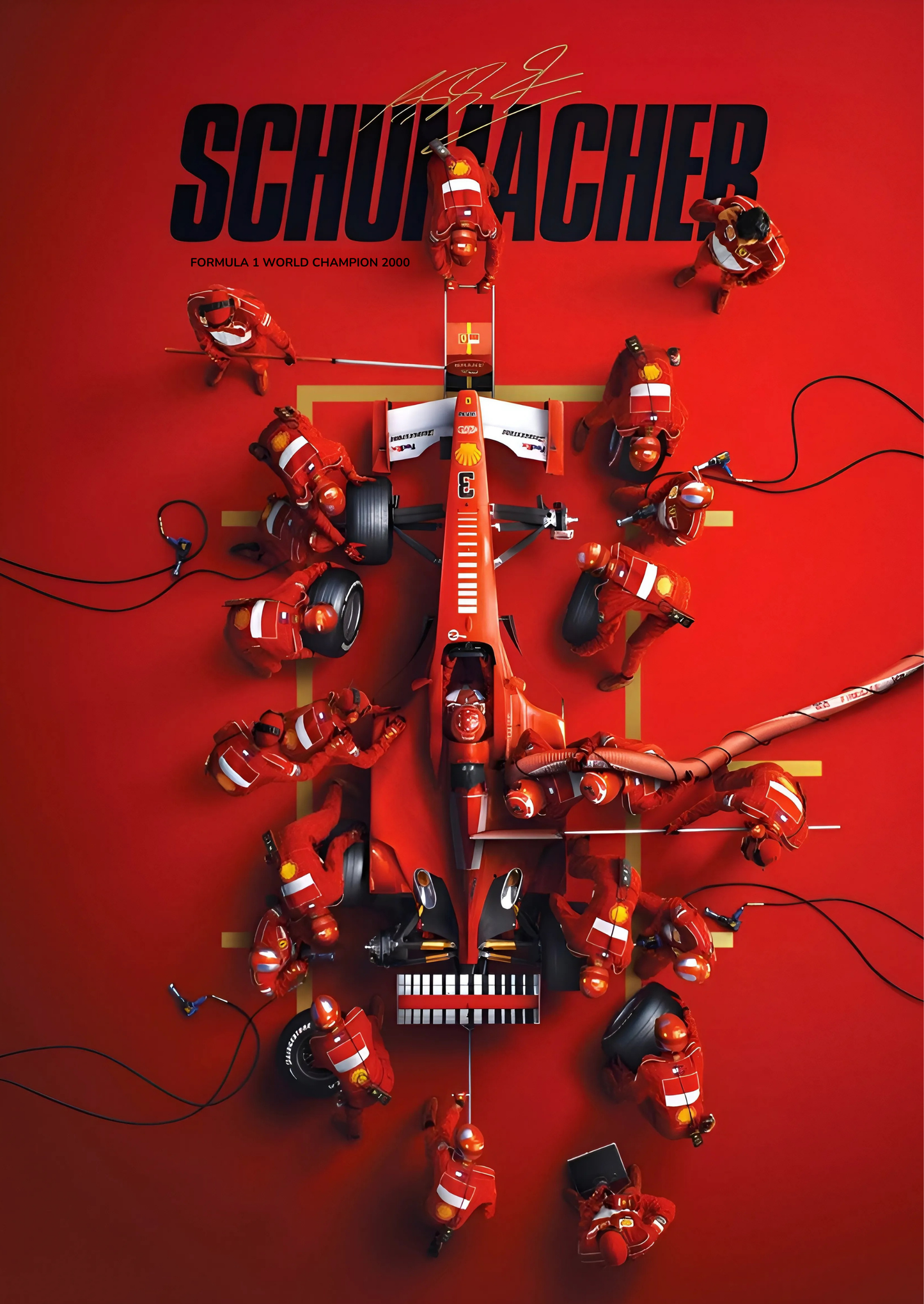 Michael Schumacher — Ferrari Pit Stop Poster