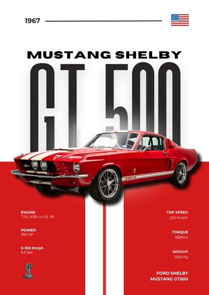 Mustang Shelby GT500 – 1967 Classic ( Wall Poster )