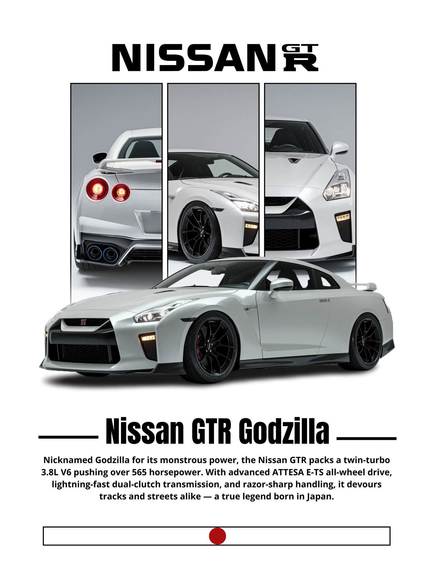 Nissan GTR Godzilla – Triple Panel Edition ( Wall Poster )