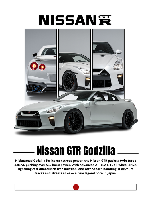Nissan GTR Godzilla – Triple Panel Edition ( Wall Poster )