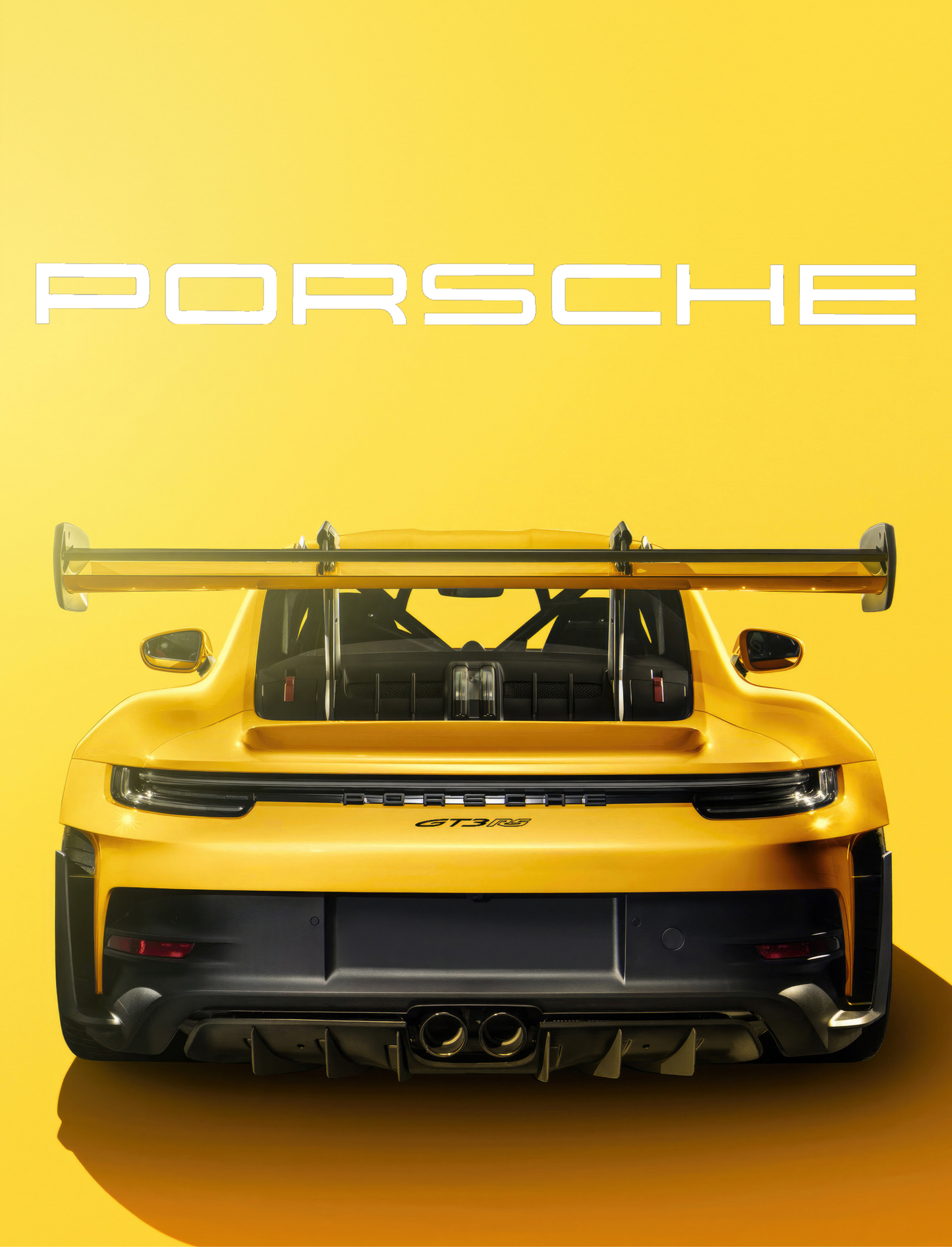 Porsche 911 GT3 RS – Racing Yellow Rear ( Wall Poster )