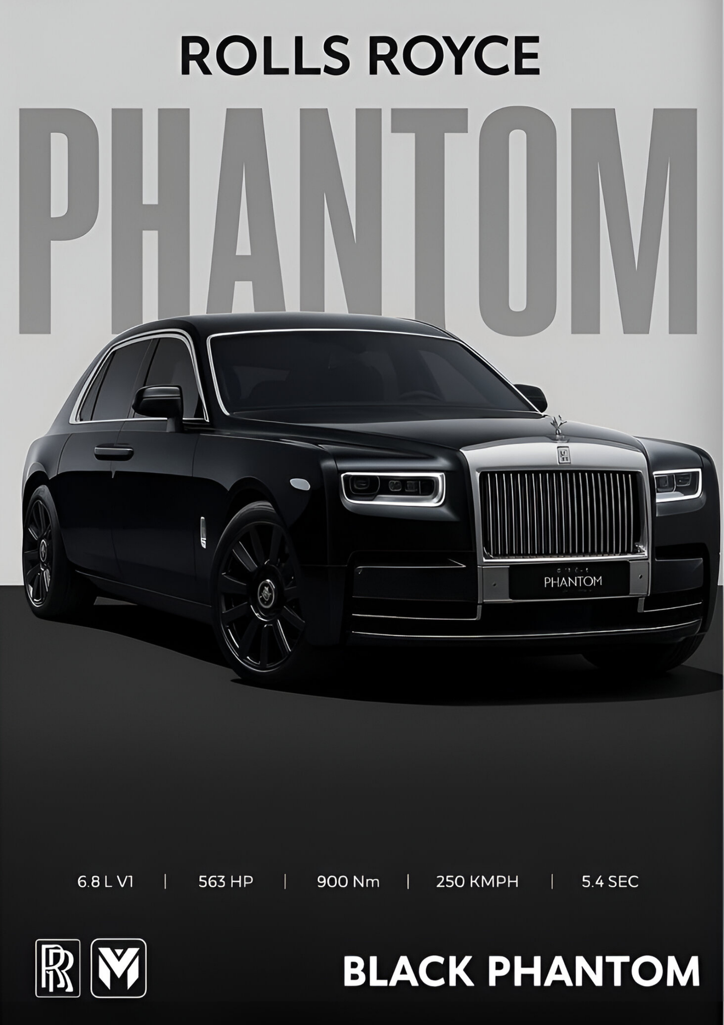 Rolls-Royce Phantom – Black Phantom ( Wall Poster )