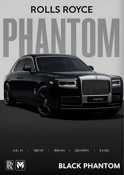 Rolls-Royce Phantom – Black Phantom ( Wall Poster )