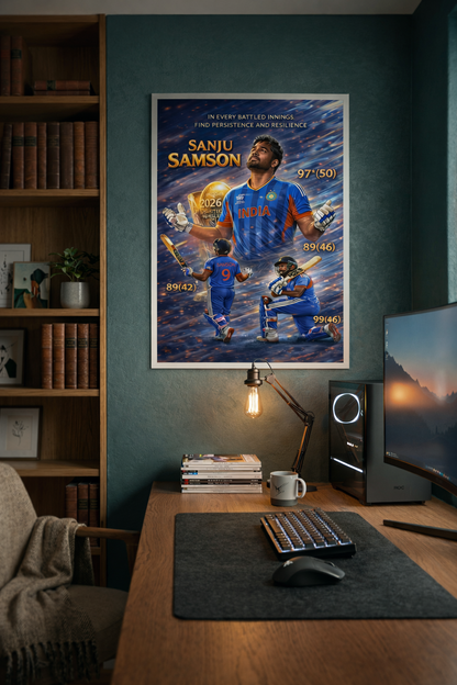 SANJU SAMSON | T20 WORLD CUP 2026 | ANIMATED CRICKET WALL POSTER