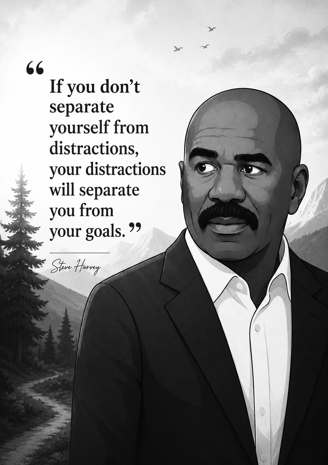 Cut the Distractions - Motivational Poster