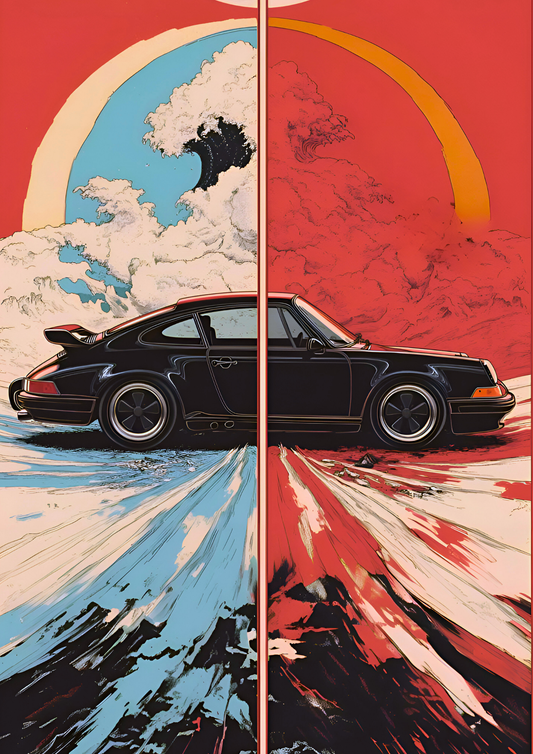Zen Drift – Porsche 911 Japanese Art Edition ( Wall Poster )